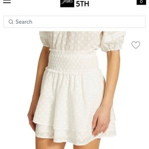 NWT Rails Addison smocked mini skirt white